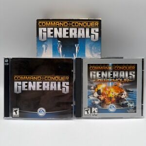 Command & Conquer Generals + Zero Hour Expansion Pack PC CD-ROM EA Games Bundle